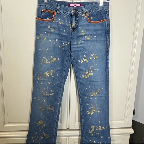 VTG *Rare* Voyage Passion Jeans Gold Splash & VP crystals Woman’s Size 31 - Picture 8 of 8